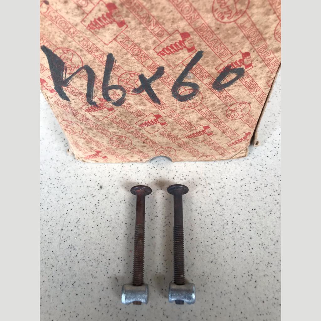 Baut Kunci L Bipet Ligna mebel M6 x 60mm + Mur