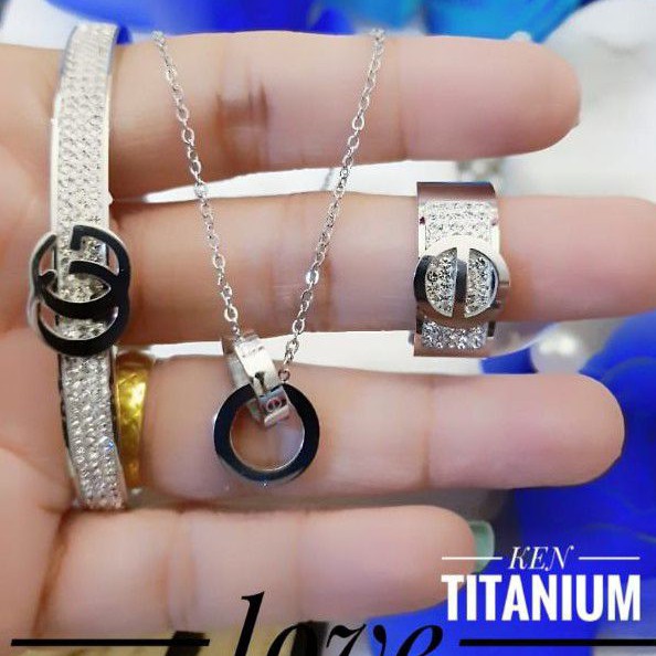 Titanium set perhiasan 0322n