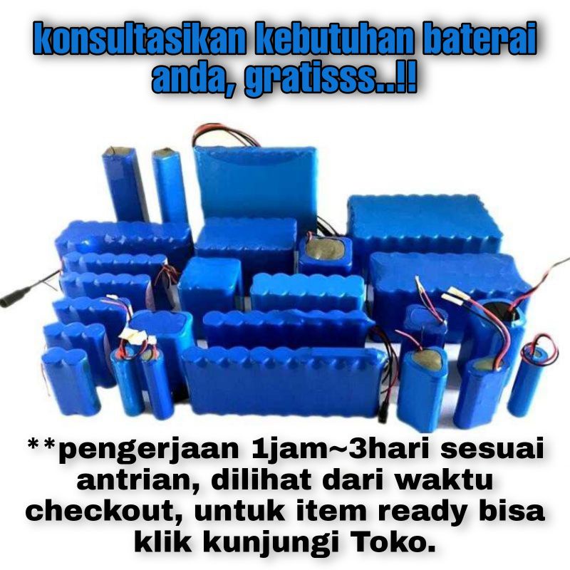 TERMURAH baterai lithium custom aki sepeda listrik 12v 24v 36v 42v 48v 18650 rakitan 100ah 50ah accu