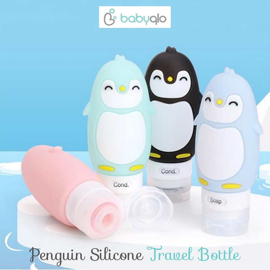 Babyqlo Travel Kit Penguin Silicone Travel Bottle + Pill Case And Pouch Tb9005