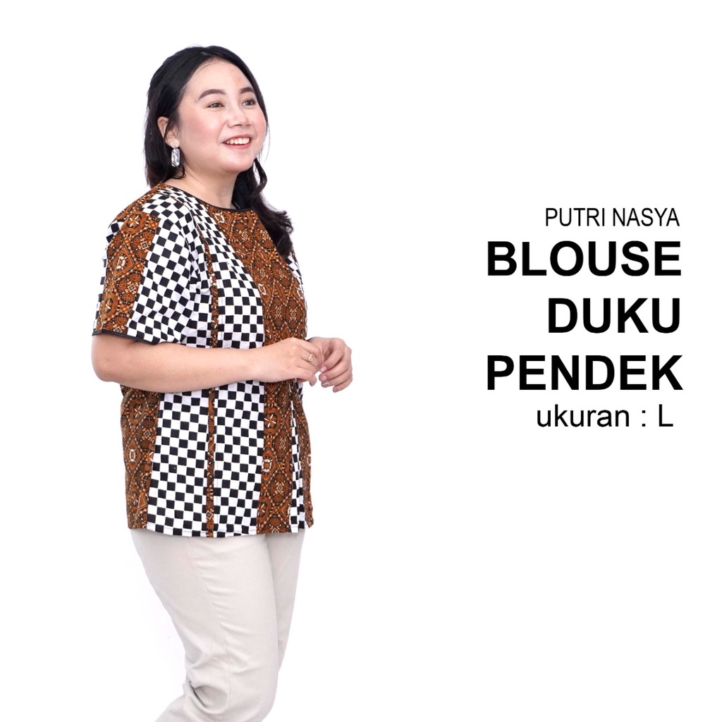 Blouse Big Size Wanita Atasan Batik Lengkap S-M-L-XL-2L-3L-4L-5L-6L-7L Model Blus Jumbo Seragam Batik / Atasan Batik Big Size Wanita