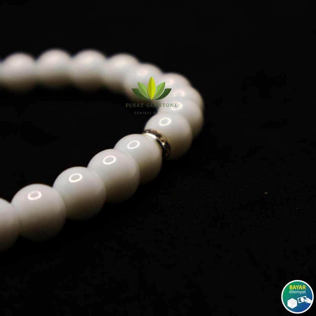 Tasbih Giok Putih 33 Butir Natural