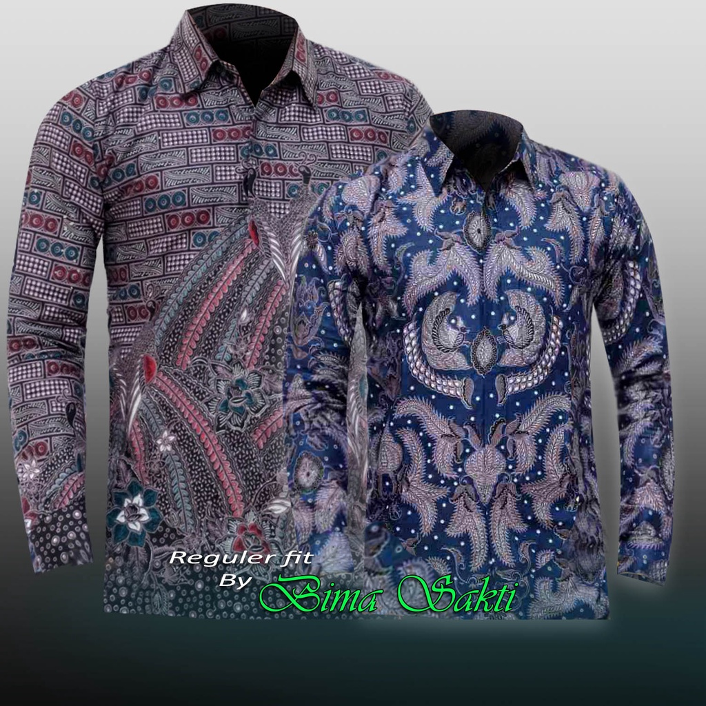 kemeja batik pria kantor lengan panjang Baju atasan pria terbaru batik pria lengan panjang Nonfuring
