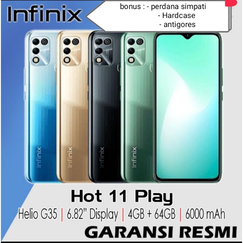 INFINIX HOT 11 play 4/64 GB.GARANSI RESMI INFINIX
