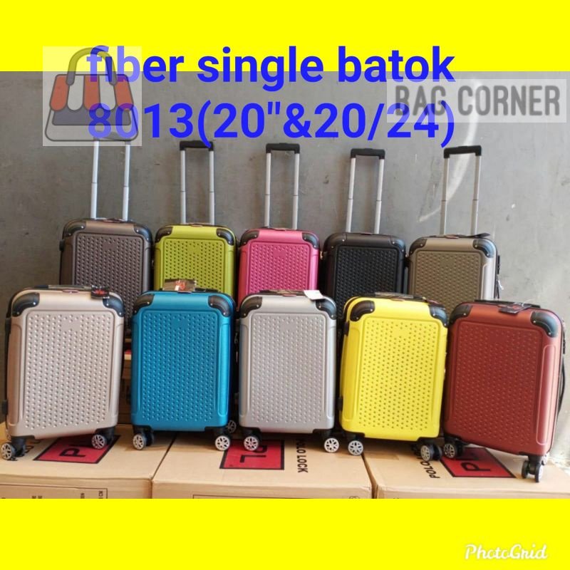 BagCorner - Koper 24 Inch Polo Happy Bagasi Slot Gelas Aqua / Batok