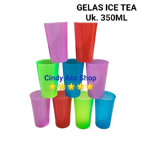 [ SOUVENIR ] GELAS AIR MINUM WARNA WARNI TANPA TUTUP ISI 6 PCS &amp; 12 PCS