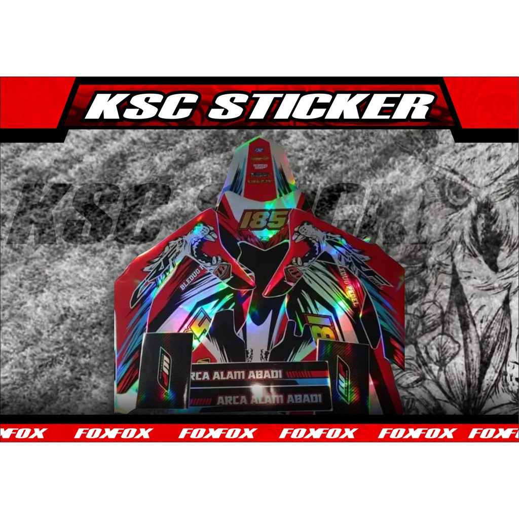 Decal Sticker Custom Crf 150L, Klx Lama/S, Dtracker SE, Klx BF, WR 155 Hologram Pelangi Decal Costum