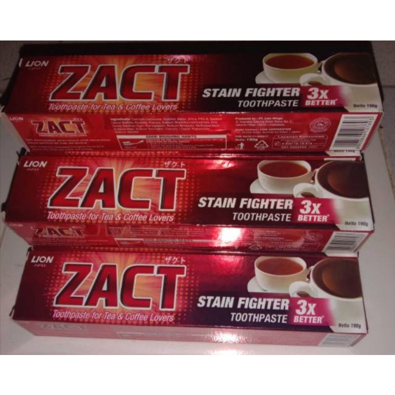 ZACT Pasta Gigi 190gr Odol Perokok Minum Kopi Tea Coffee Lovers