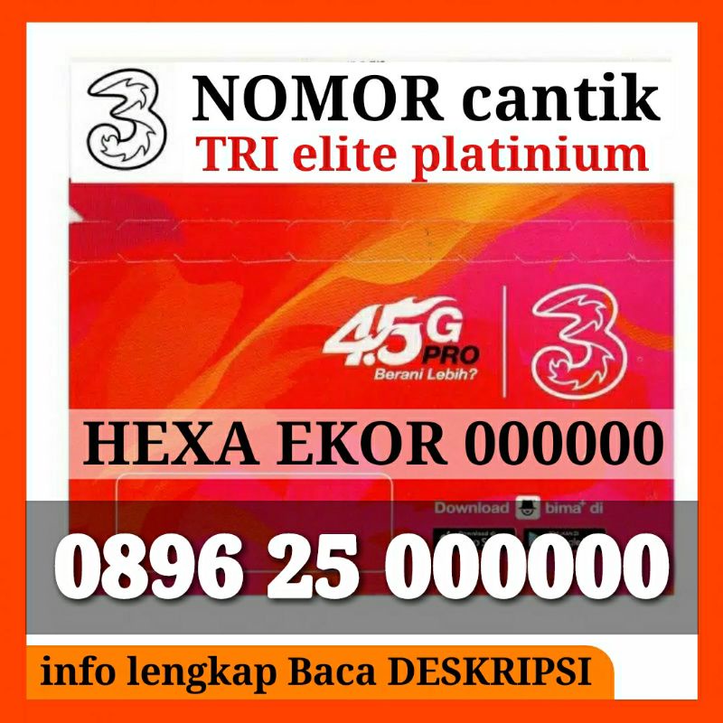 nomor cantik kartu tri hexa 000000 ekor