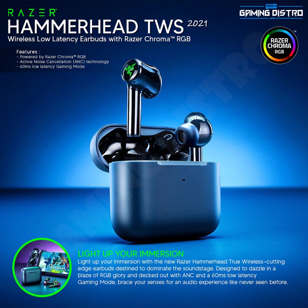 Razer Hammerhead True Wireless 2nd Gen Earbuds Nirkabel Gaming