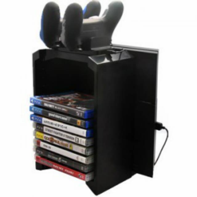 Dobe Multi function Stand Disc Storage, Dualshock Holder TP4-025S for PS 4, Pro, Slim