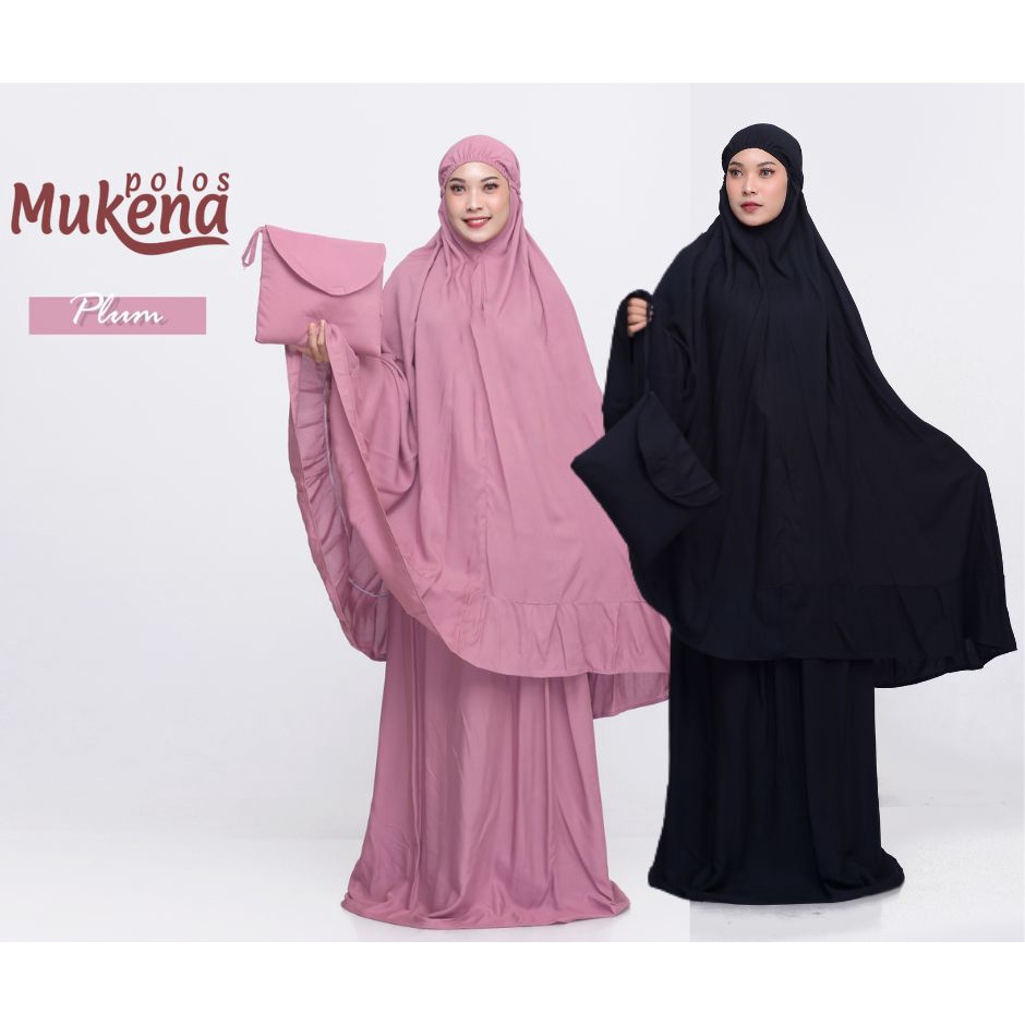 Mukena Dewasa Polos Jumbo XXL Bahan Rayon Bali Adem Pakai Rempel Cantik