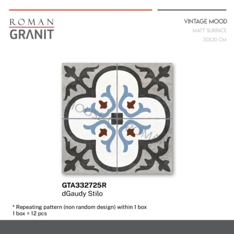 Roman Granit 30x30 dGaudy Stilo (Vintage Mood)/ Roman Granit Lantai Vintage / Roman Granit Lantai Mo