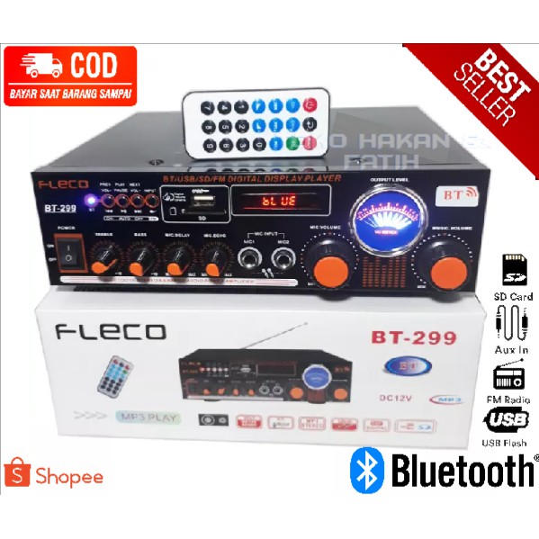 Power amplifier Fleco BT-299 - Amplifier Fleco BT 299 Ac dan DC - Ampli Bluetooth BT 299 fm