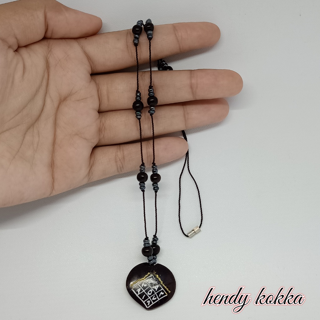 10pcs kalung manik kokka kaukah love ukir HTM