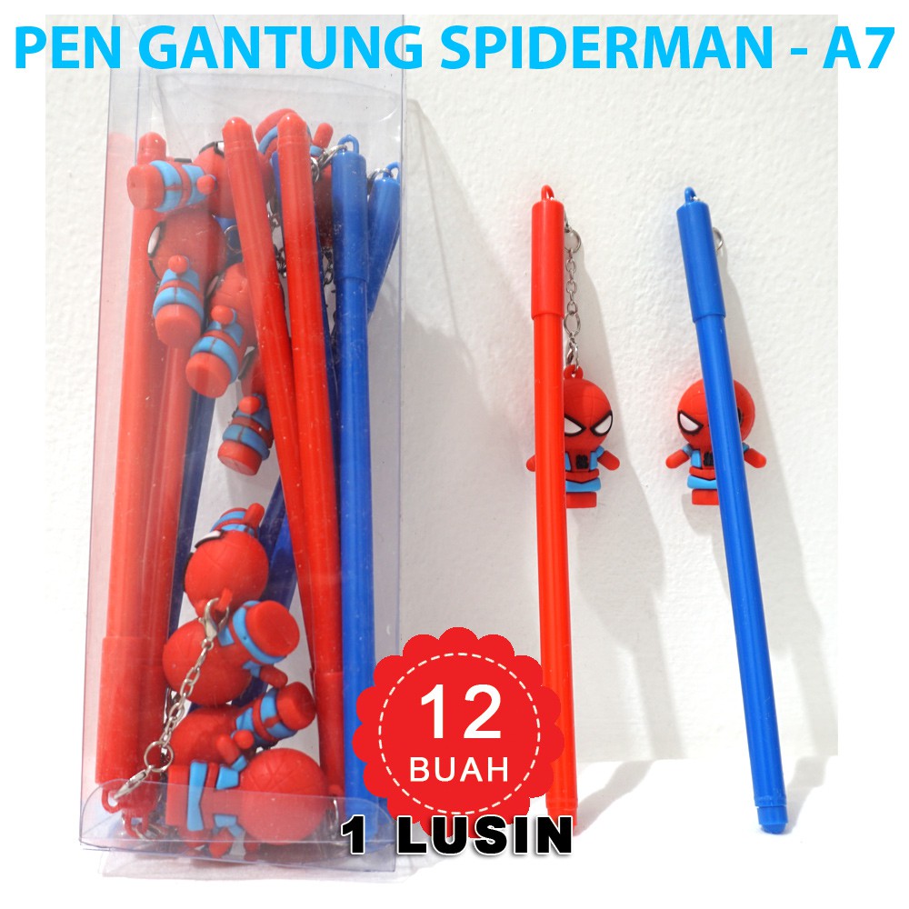 

Pulpen gel fancy Gantung SPIDERMAN 1 LUSIN - 1 LUSIN pen Gantung SPIDERMAN