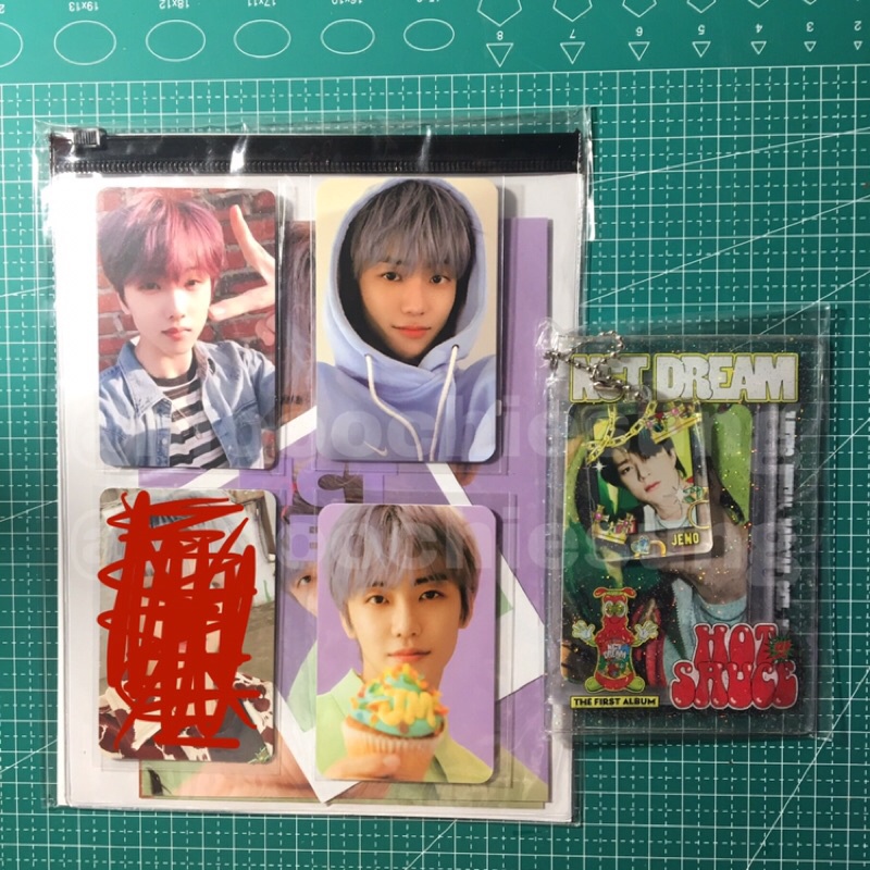 photopack sg21 jaemin + ar selca jewel hot saice jisung + photoholder hot sauce jeno
