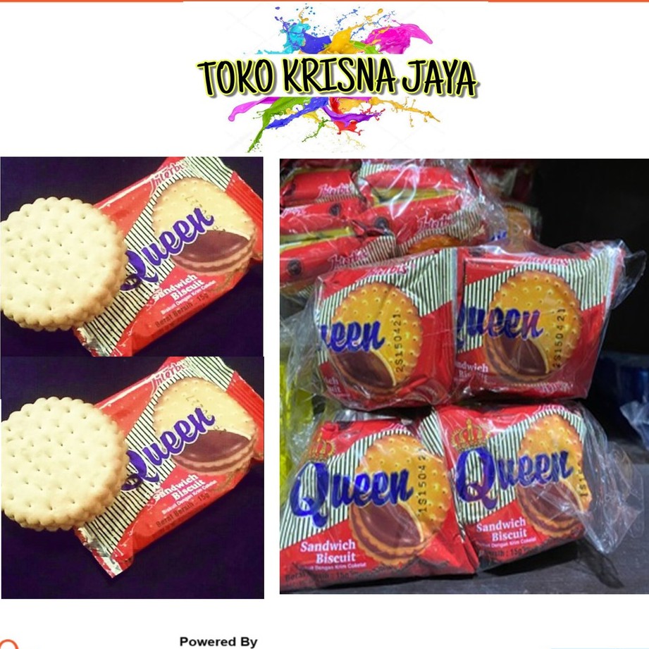 

SNACK JADUL BISKUIT QUEEN INTERBIS KRIM COKLAT DAN KACANG 1 PACK ISI 10 PCS X 12 GRAM