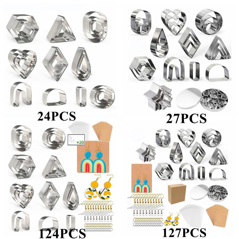 Chookyy Polymer Clay Cutters Set Fondant Kerajinan Keramik DIY Dengan Kait Anting