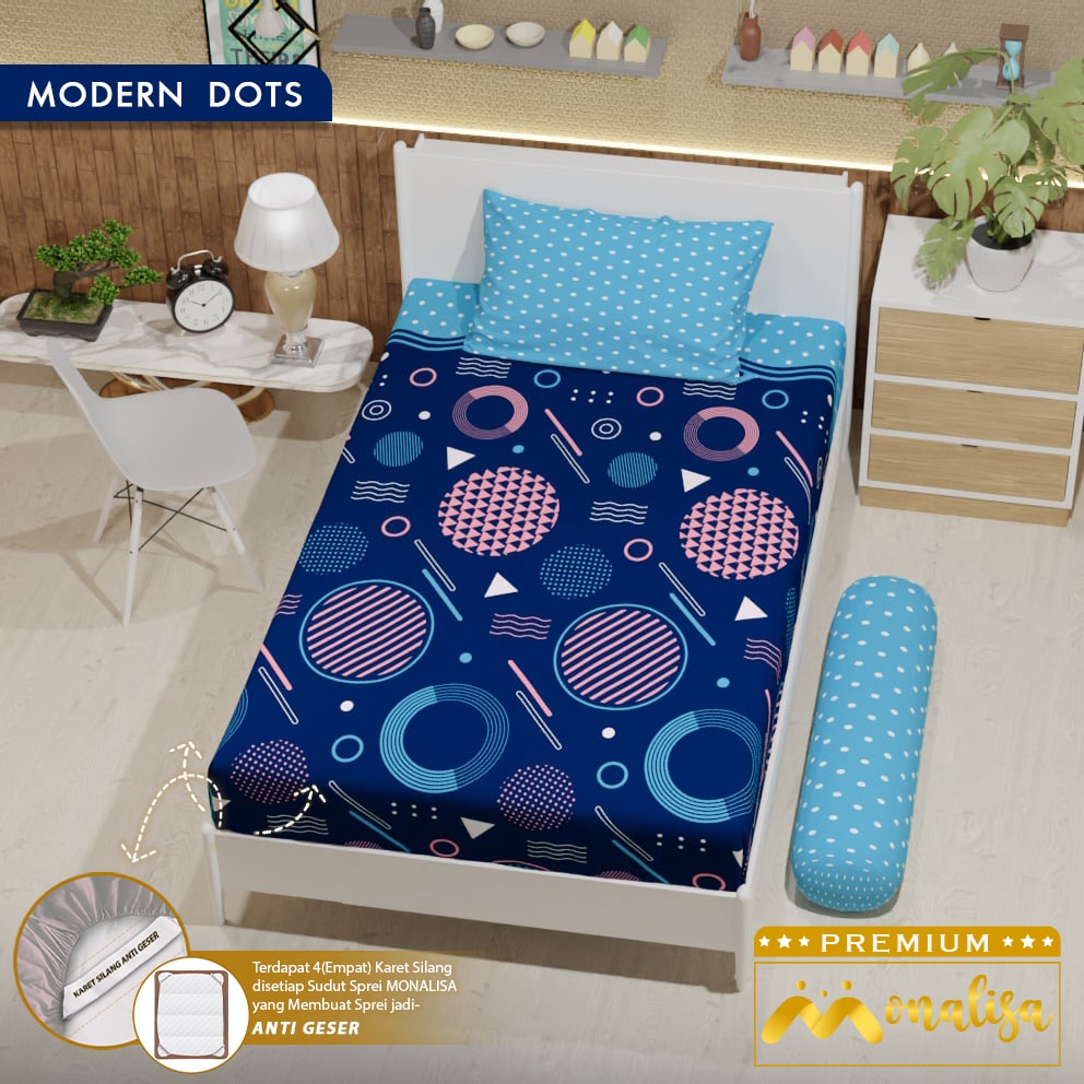 Monalisa Premium Sprei Uk 90/100/120 - Modern Dots