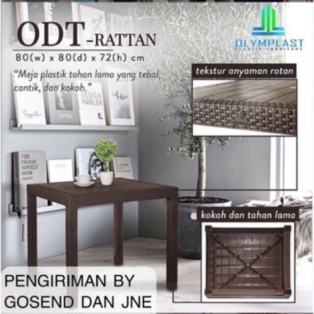 Meja Makan Plastik Olymplast Anyaman Rotan ODT 80 Shopee Meja Makan Plastik Olymplast Anyaman Rotan ODT 80 Shopee