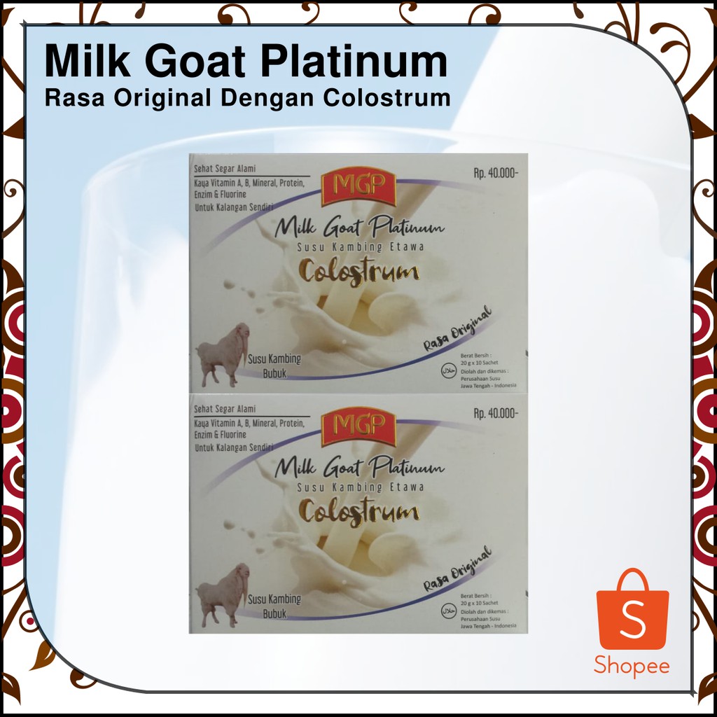 

Susu Kambing Etawa 2 box isi 20 saset 400 gr Milk Goat Platinum Rasa Original - Membantu Memelihara Kesehatan dan Kaya Akan Vitamin [ 2 Box ] 200 gr