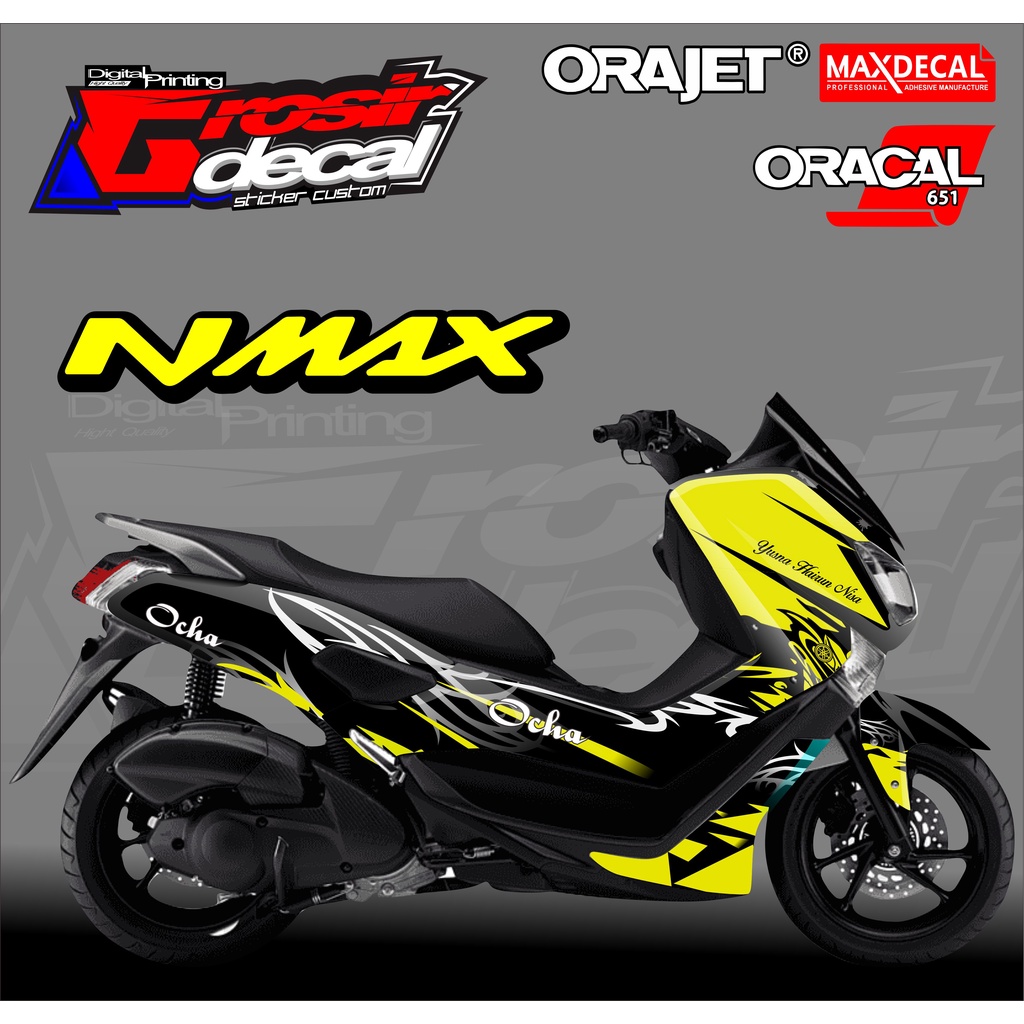 decal sticker NMAX hijau stabilo stiker NMAX hijau stabilo fullbody