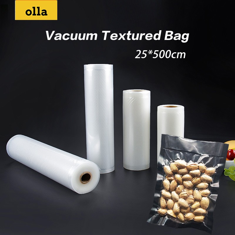 PLASTIK VACUUM GROSIR / VACUM BAG POLOS / PLASTIK VAKUM MAKANAN POLOS-25*500cm