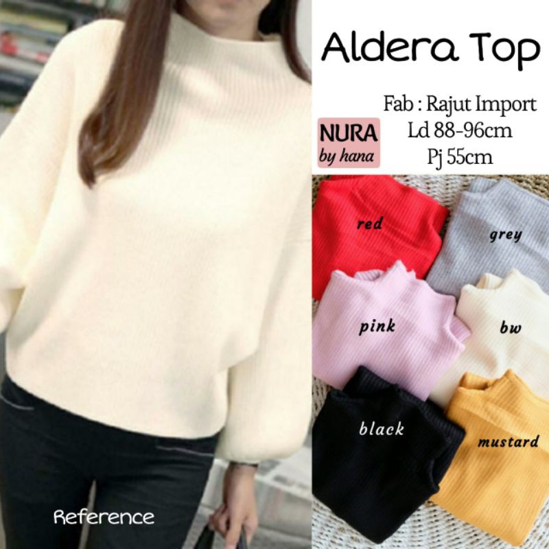 ALDERA TOP ATASAN RAJUT IMPORT BY NURA HANA