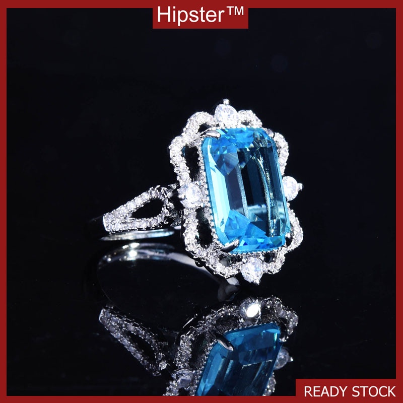 Ocean Blue Topaz Open Ring