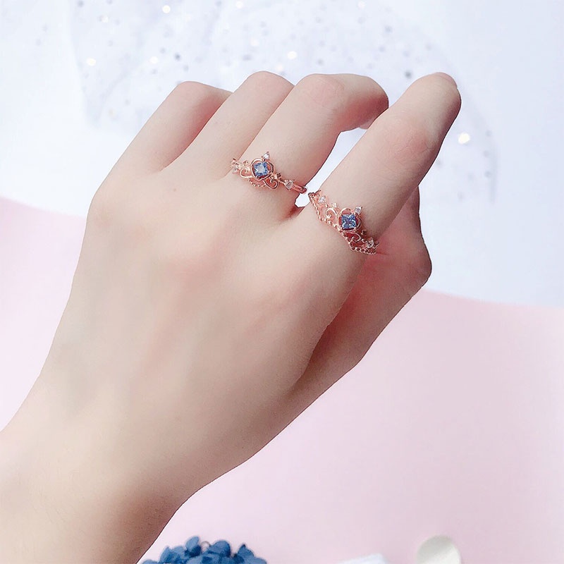 【Ready stock】❤️Disney Style Cincin Princess Ring 925 Perak Korea Disesuaikan Hadiah Lloyd Luxurious Jewellery Cincin Lucu Fashion Murah COD