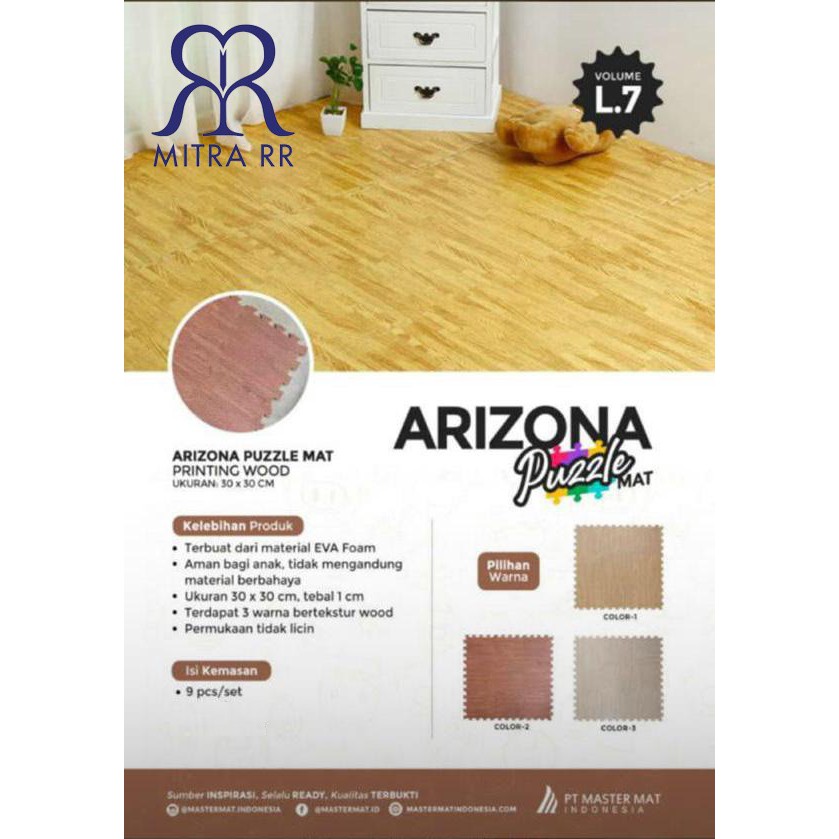 Arizona Puzzle Mat Printing Wood Alas Lantai EVA foam Motif Kayu Bambu 30 x 30cm / 60 x 60cm Dekorasi Rumah