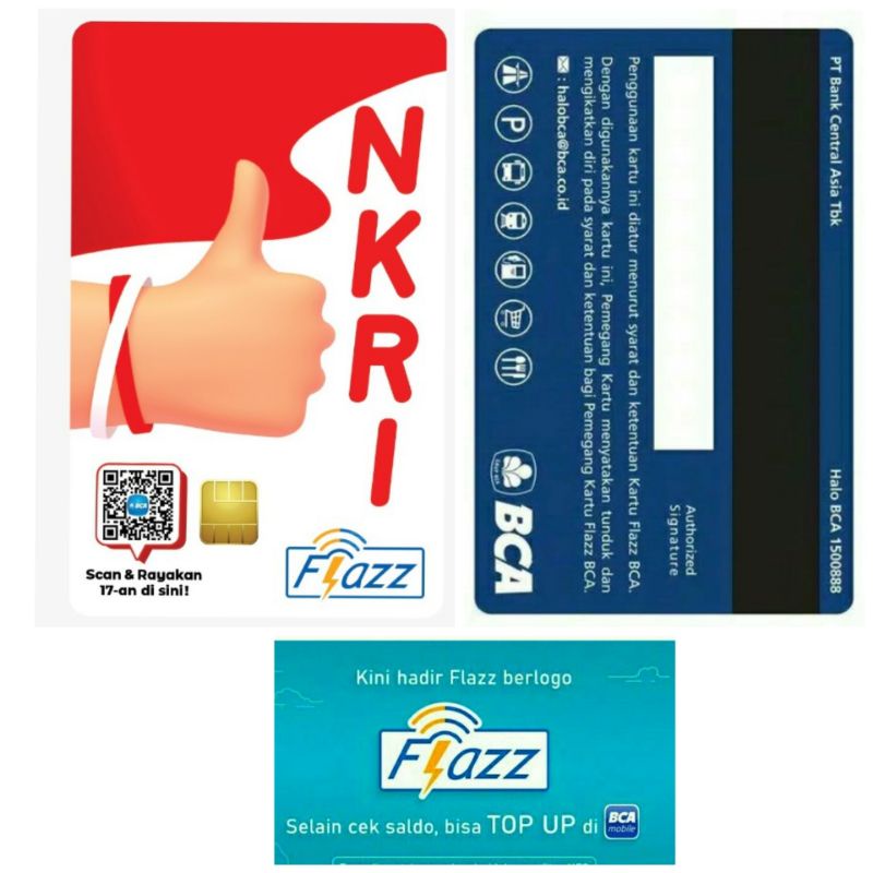 Kartu Flazz Gen 2 /Gen2 - NKRI TOP! Edition ORI /Like eTOLL eMONEY Tapcash or Brizzi