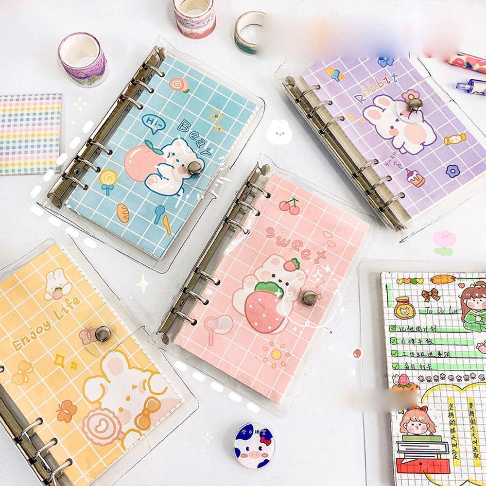 Lanfy Loose-leaf Notebook Tahan Air Kreativitas Alat Tulis Sekolah Kartun Notebook Tulisan Bantalan Coil Notepad Handbook