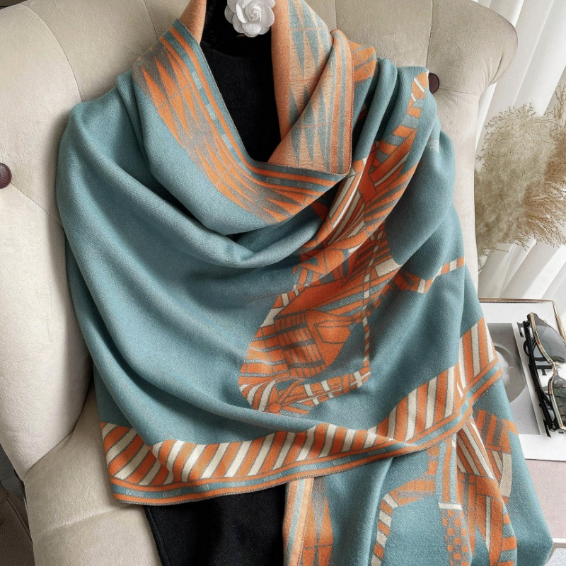 Syal &quot;Whitney&quot; 65 x 180 Motif &quot;Kuda&quot; yang mewah Bahan High Grade Cashmere Immitation