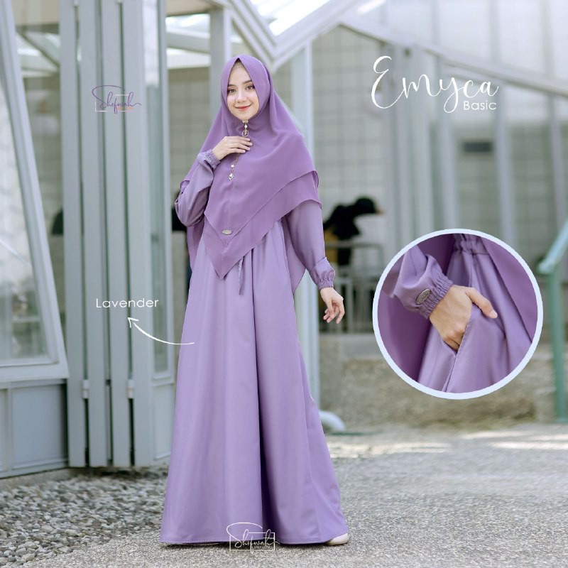 Shofwah Emyca Basic Dress Gamis Polos Bahan Katun Phoebe-3