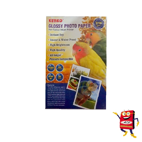 

KERTAS FOTO GLOSSY PAPER A4 210 GRAM KENKO