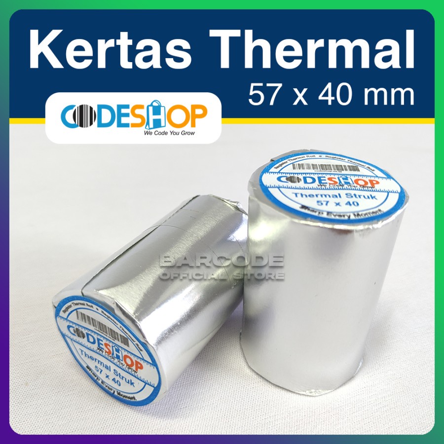 

KERTAS THERMAL 57 X 40 MM - 57X40 ROLL KASIR MOBILE PRINTER EDC