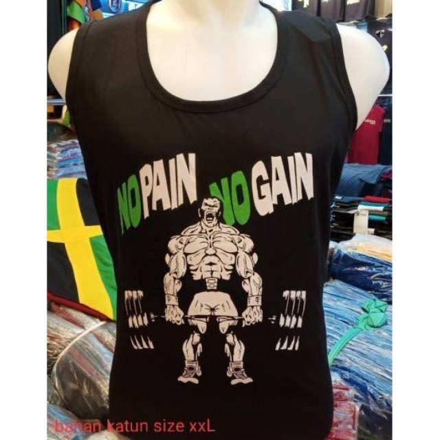 Kaos singlet xxl, xxxl lekbong gym adem bigsize jumbo full katun