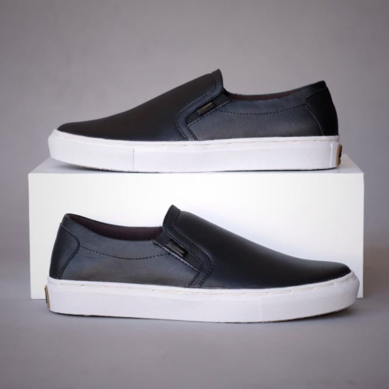 Sepatu Slip On Pria Kulit Asli Original CEVANY CEVANY MORI BLACK SERIES Sepatu Kasual Formal Santai 
