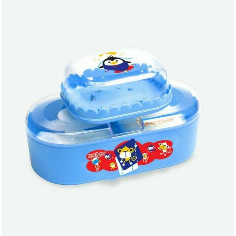 TEMPAT BEDAK BAYI DAN TEMPAT SABUN BAYI LUSTY BUNNY / PUFF BEDAK BAYI / TEMPAT BEDAK 3 IN 1