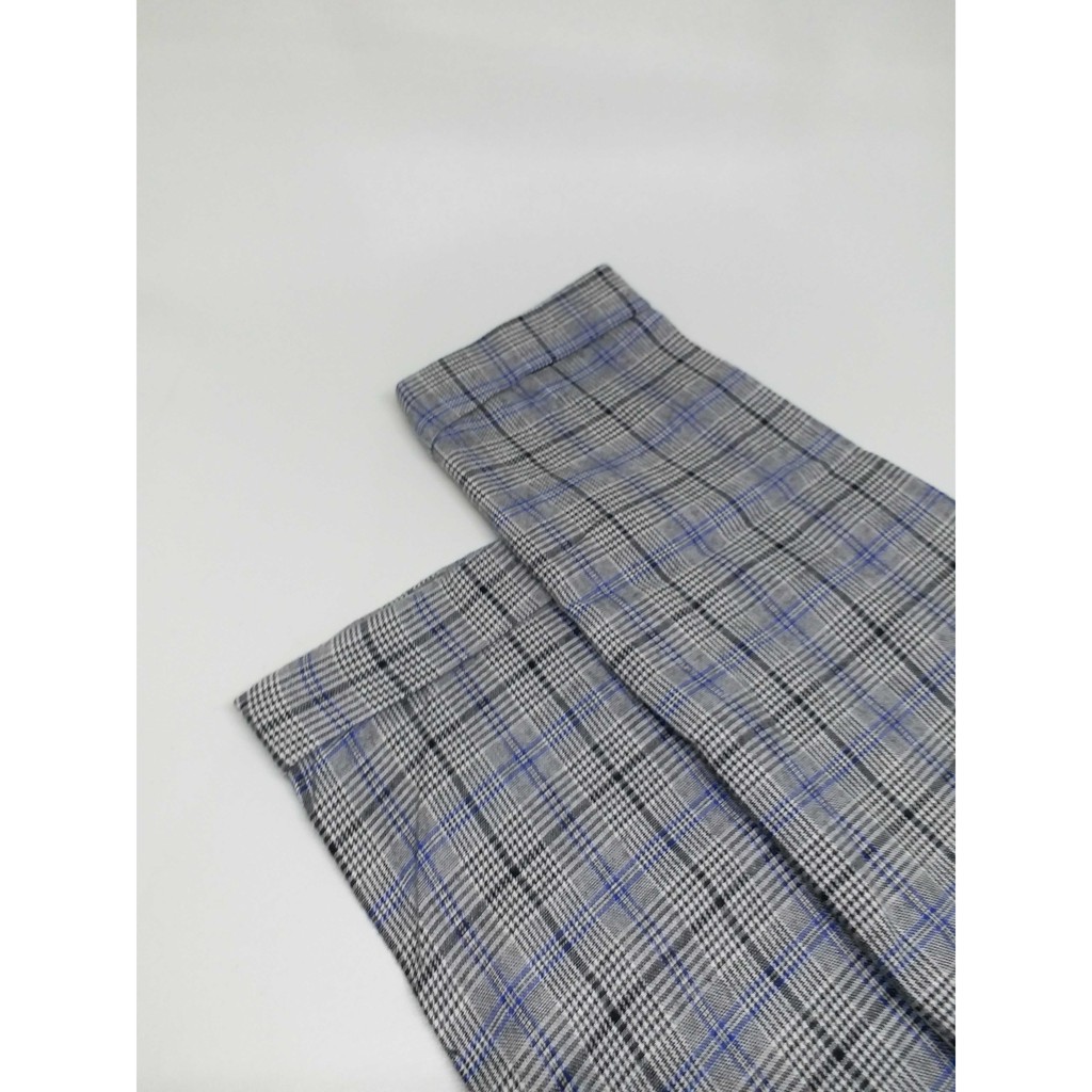 Cyc  ARZ Tartan Pants Blue Celana Baggy Wanita Flanel Premium Tartan Kotak-Kotak Fashion Casual OOTD