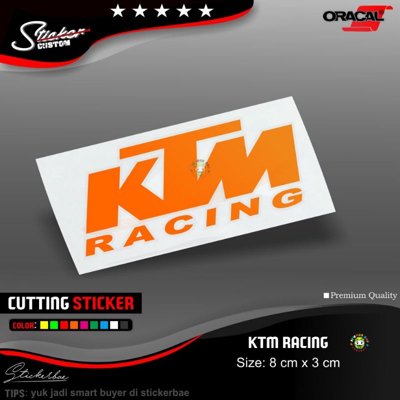 stickerbae4 stiker ktm racing 1 warna cutting stiker motor