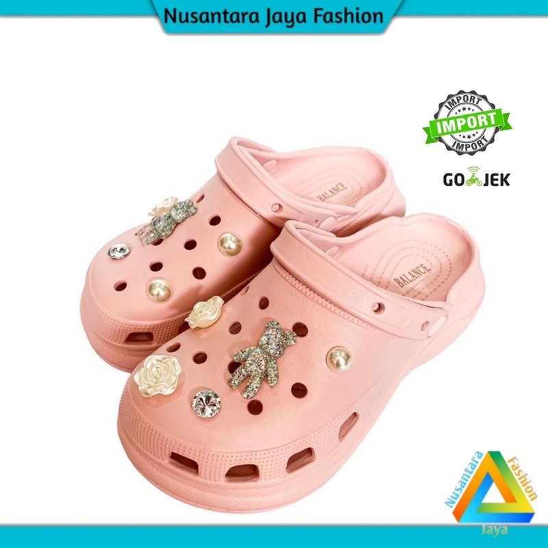 Sandal Wanita Fuji Clog DIAMOND SKY Kekinian Tinggi 6CM