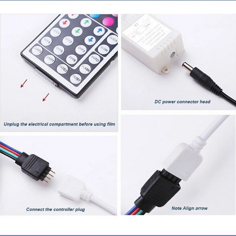 Remote Controller Box led STRIP RGB 24 44 Tombol Besar Music IR Bluetooth Suara Untuk SMD 2835 3528 5050 4 pin