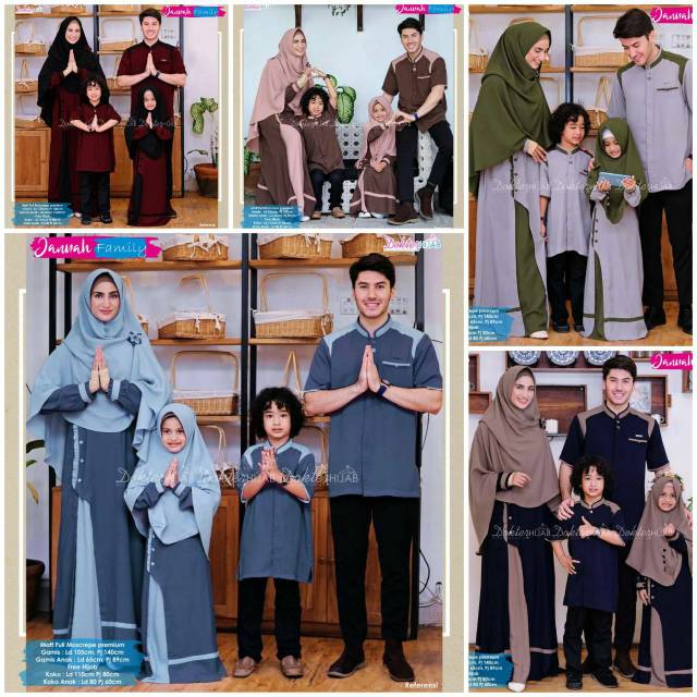 Couple keluarga gamis  mama gamis  anak  Koko papa Koko 