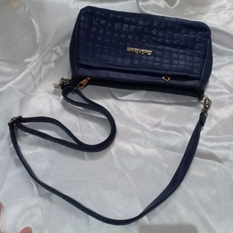 tas selempang wanita biru tua navy AIDEBAM cewek mewah kulit sling shoulder bag