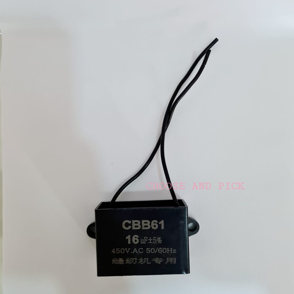 Kapasitor Dinamo Mesin Jahit CBB61 16 UF 450V - Kapasitor Dinamo CBB61 Murah Original