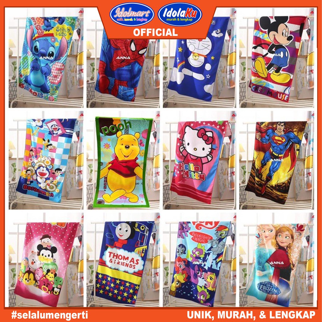 IDOLMART Handuk Anak Karakter Lembut 70x140 Cm Handuk Dewasa Handuk Anak Idolmart Surabaya