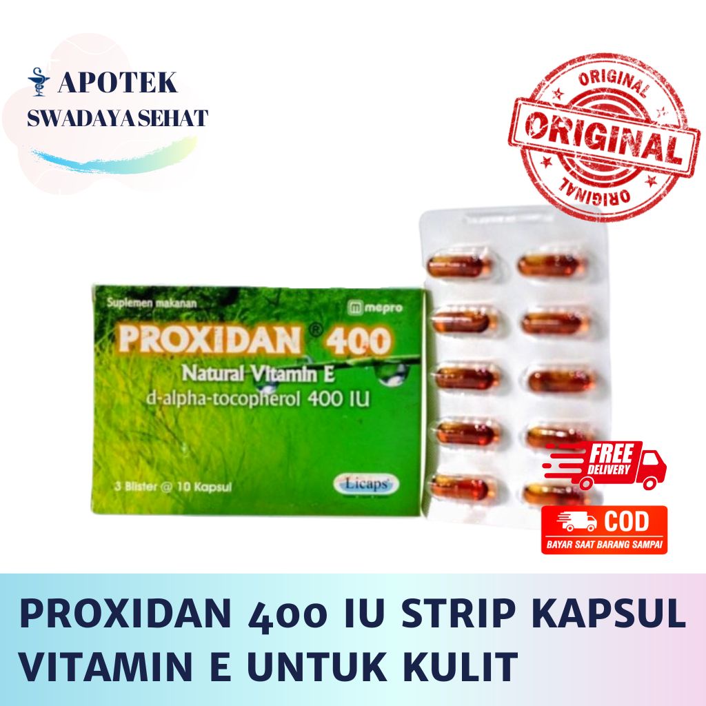 PROXIDAN 400 IU Strip Kapsul - Natural Vitamin E Kesehatan Kulit Mencerahkan Antioksidan